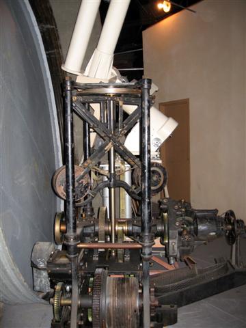 Here's a photo of the original weight driven clock for the 60-inch. We found it 